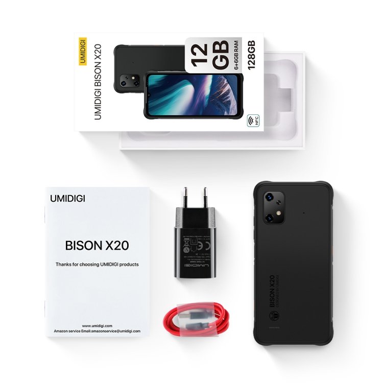 2024 Original New Umidigi BISON X20 Android 13 10W Fast Charge 6.53 "6GB+128GB 6000mAh NFC 3G 4G Mobile Phones